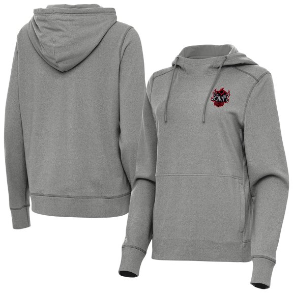 Women's Antigua Heather Gray Penta Justice Pullover Hoodie