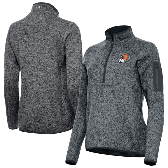 Women's Antigua Heather Gray Phoenix Mercury Fortune Half-Zip Pullover Jacket
