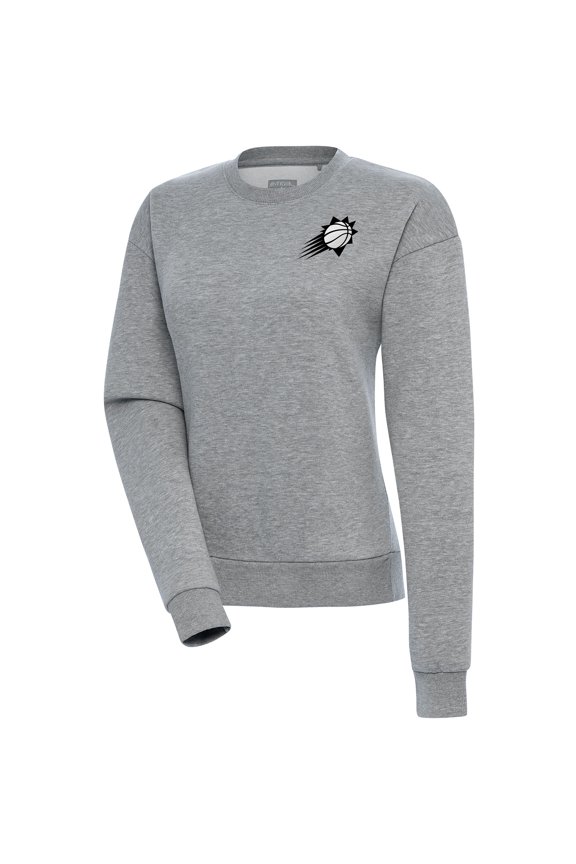 Women's Antigua  Heather Gray Phoenix Suns Brushed Metallic Victory Pullover Sweatshirt