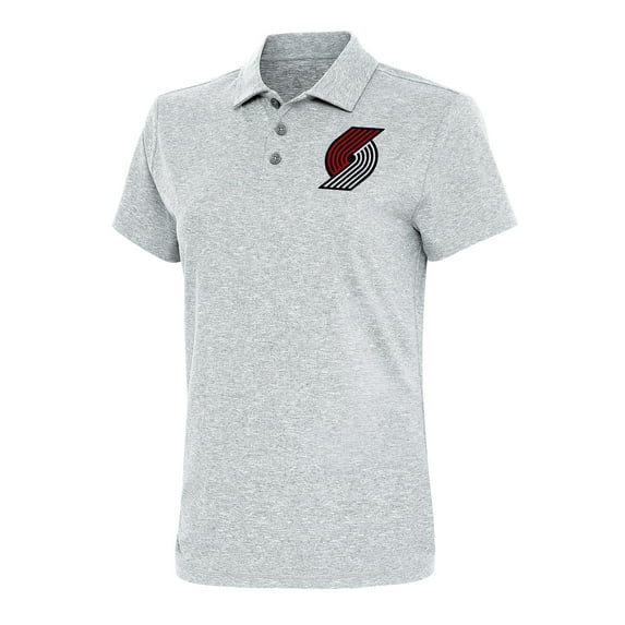 Women's Antigua Heather Gray Portland Trail Blazers Motivated Polo