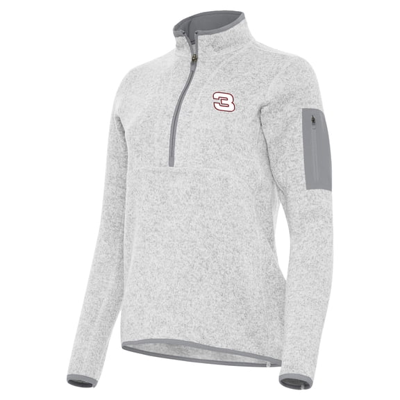 Women's Antigua Heather Gray Richard Childress Racing Fortune Half-Zip Pullover Jacket