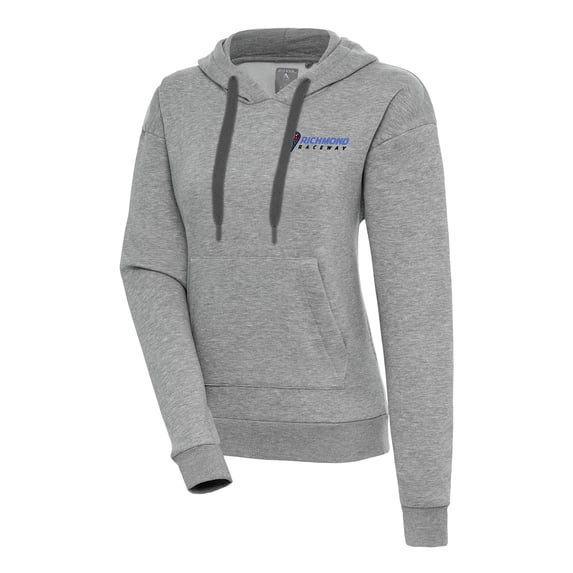 Women's Antigua Heather Gray Richmond Raceway Victory Pullover Hoodie