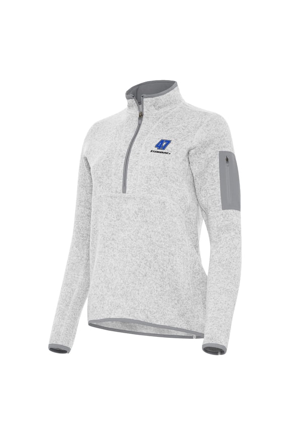 Women's Antigua Heather Gray Ricky Stenhouse Jr. Fortune Half-Zip Pullover Jacket