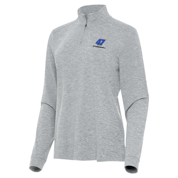 Women's Antigua  Heather Gray Ricky Stenhouse Jr. Mentor Quarter-Zip Jacket