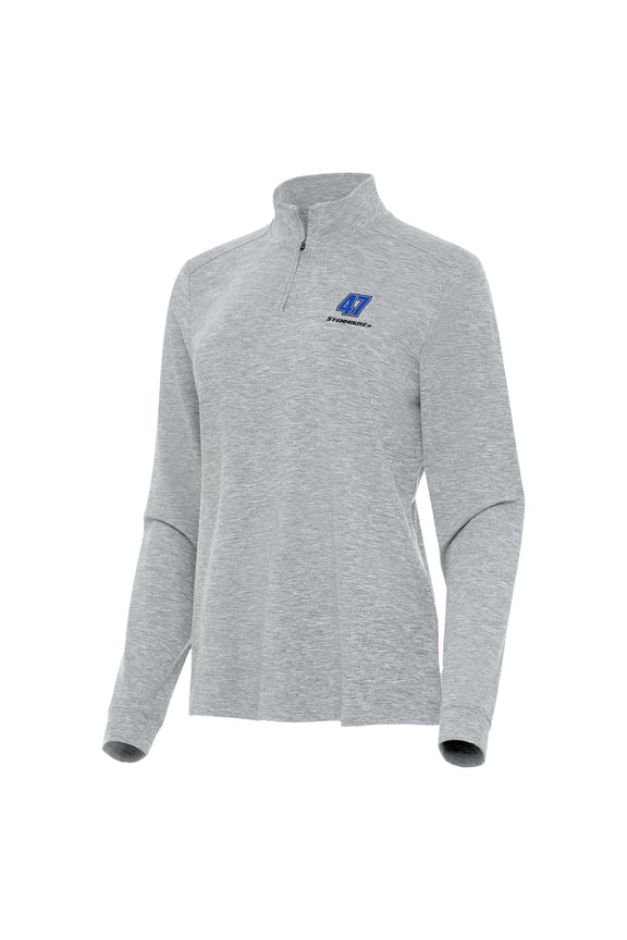 Women's Antigua Heather Gray Ricky Stenhouse Jr. Mentor Quarter-Zip Jacket