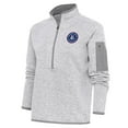 thumbnail image 1 of Women's Antigua  Heather Gray Round Rock Express Fortune Half-Zip Pullover Jacket, 1 of 1