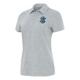 thumbnail image 1 of Women's Antigua Heather Gray Seattle Kraken Matter Polo, 1 of 1