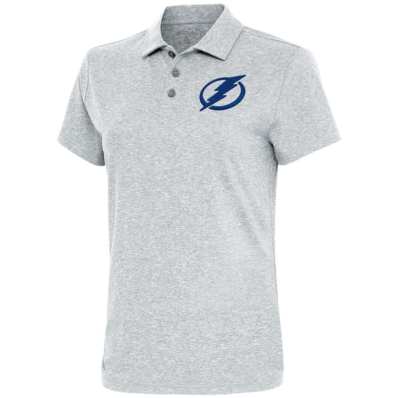 Women's Antigua Heather Gray Tampa Bay Lightning Motivated Polo