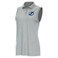 thumbnail image 1 of Women's Antigua  Heather Gray Tampa Bay Lightning Recap Sleeveless Polo, 1 of 1