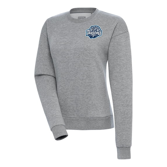 Women's Antigua Heather Gray Tampa Tarpons Victory Pullover Sweatshirt
