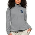 thumbnail image 1 of Women's Antigua Heather Gray Toronto Maple Leafs Primary Logo Course Full-Zip Jacket, 1 of 1