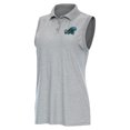 thumbnail image 1 of Women's Antigua  Heather Gray Tulane Green Wave Recap Sleeveless Polo, 1 of 1