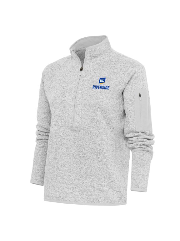 Women's Antigua Heather Gray UC Riverside Highlanders Fortune Half-Zip Pullover Jacket