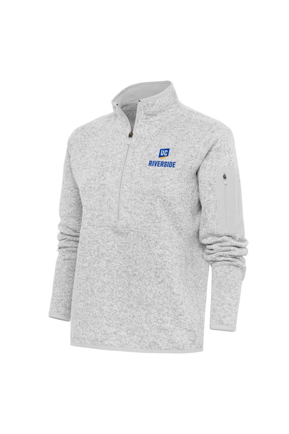 Women's Antigua Heather Gray UC Riverside Highlanders Fortune Half-Zip Pullover Jacket