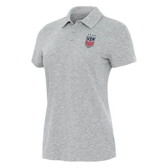 Women's Antigua Heather Gray USWNT Matter Polo
