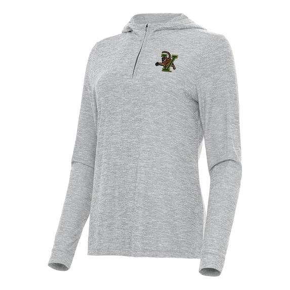 Women's Antigua Heather Gray Vermont Catamounts Daybreak Quarter-Zip Hoodie