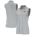 thumbnail image 1 of Women's Antigua  Heather Gray Western Michigan Broncos Recap Sleeveless Polo, 1 of 3