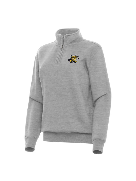 Women's Antigua Heather Gray Wichita State Shockers Victory Quarter-Zip Sweatshirt