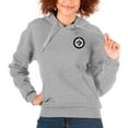 thumbnail image 1 of Women's Antigua Heather Gray Winnipeg Jets Primary Logo Victory Pullover Hoodie, 1 of 1