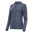 thumbnail image 1 of Women's Antigua  Heather Navy BYU Cougars Daybreak Quarter-Zip Hoodie, 1 of 1