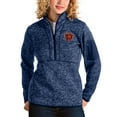 thumbnail image 1 of Women's Antigua Heather Navy Chicago Bears Bear Head Fortune Half-Zip Pullover Jacket, 1 of 1