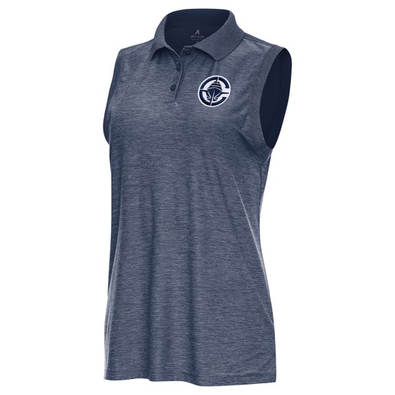 Women's Antigua Heather Navy LA Clippers Recap Sleeveless Polo