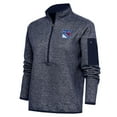 thumbnail image 1 of Women's Antigua Heather Navy New York Rangers Team Logo Fortune Quarter-Zip Jacket, 1 of 1
