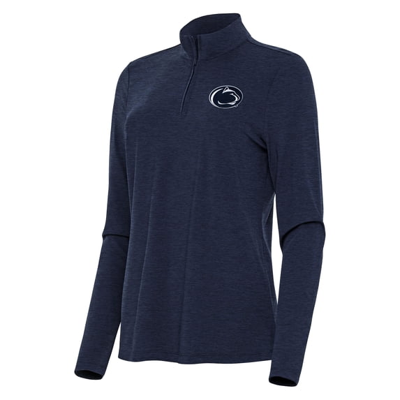 Women's Antigua Heather Navy Penn State Nittany Lions Bright Quarter-Zip Top