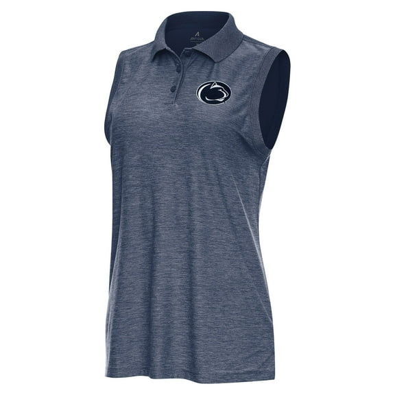 Women's Antigua  Heather Navy Penn State Nittany Lions Recap Sleeveless Polo