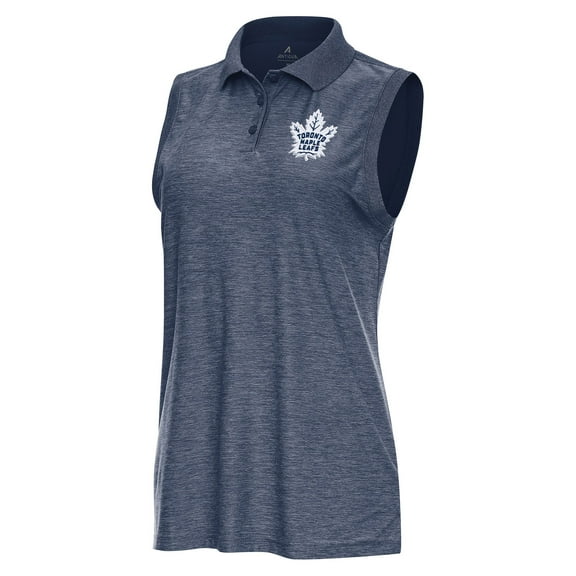 Women's Antigua  Heather Navy Toronto Maple Leafs Recap Sleeveless Polo