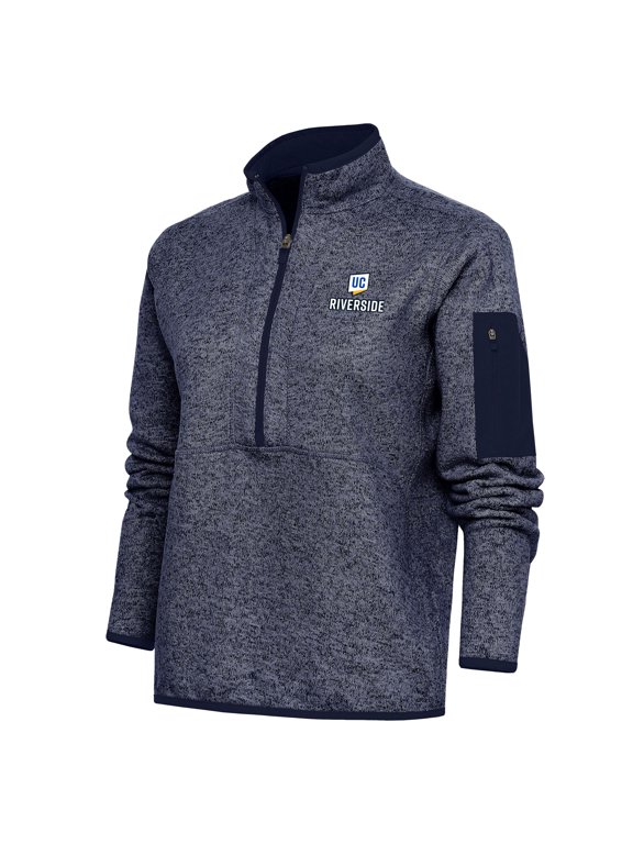 Women's Antigua Heather Navy UC Riverside Highlanders Fortune Half-Zip Pullover Jacket