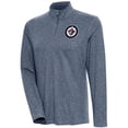 thumbnail image 1 of Women's Antigua  Heather Navy Winnipeg Jets Confront Quarter-Zip Pullover Top, 1 of 1