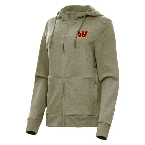 Women's Antigua  Heather Olive Washington Commanders Seeker Full-Zip Hoodie Jacket