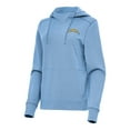 thumbnail image 1 of Women's Antigua  Heather Powder Blue Los Angeles Chargers Justice Pullover Hoodie, 1 of 1