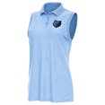 thumbnail image 1 of Women's Antigua  Heather Powder Blue Memphis Grizzlies Recap Sleeveless Polo, 1 of 1