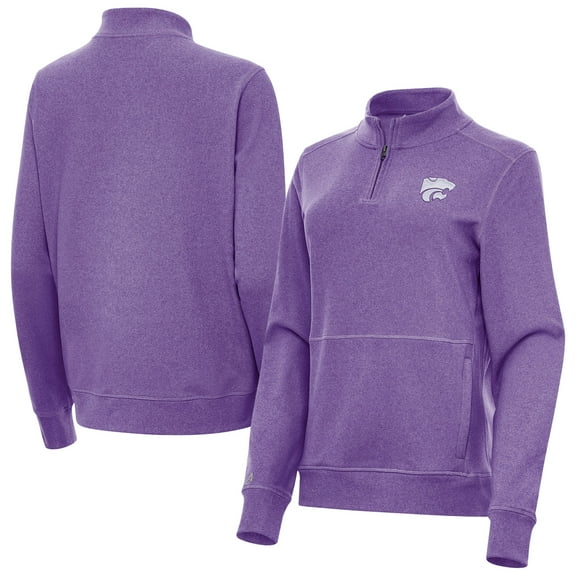 Women's Antigua  Heather Purple Kansas State Wildcats Crush Quarter-Zip Jacket