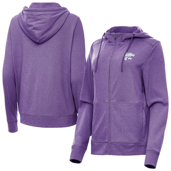 Women's Antigua  Heather Purple Kansas State Wildcats Seeker Full-Zip Hoodie Jacket