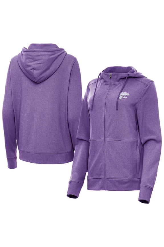 Women's Antigua  Heather Purple Kansas State Wildcats Seeker Full-Zip Hoodie Jacket