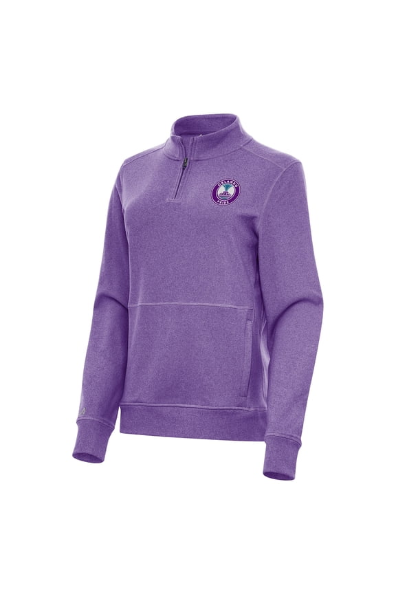 Women's Antigua Heather Purple Orlando Pride Crush Quarter-Zip Jacket