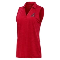 Women's Antigua Heather Red Arizona Diamondbacks Layout Sleeveless Polo