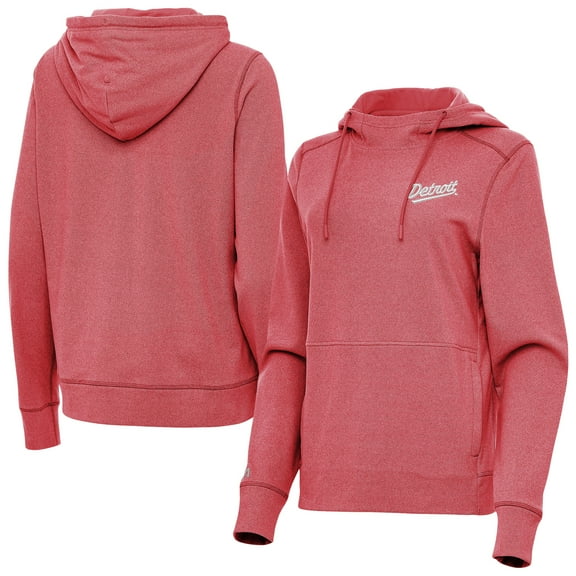 Women's Antigua Heather Red Detroit Red Wings 2025 NHL Stadium Series Justice Pullover Hoodie