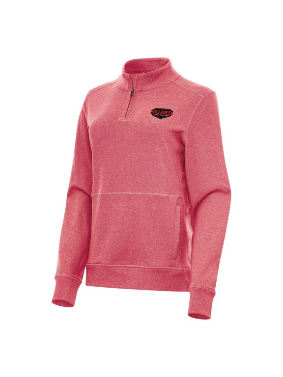 Women's Antigua Heather Red Talladega Superspeedway Crush Quarter-Zip Jacket
