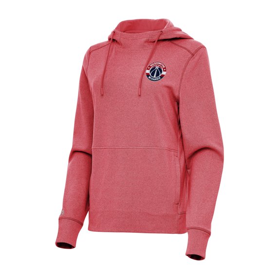 Women's Antigua Heather Red Washington Wizards Justice Pullover Hoodie