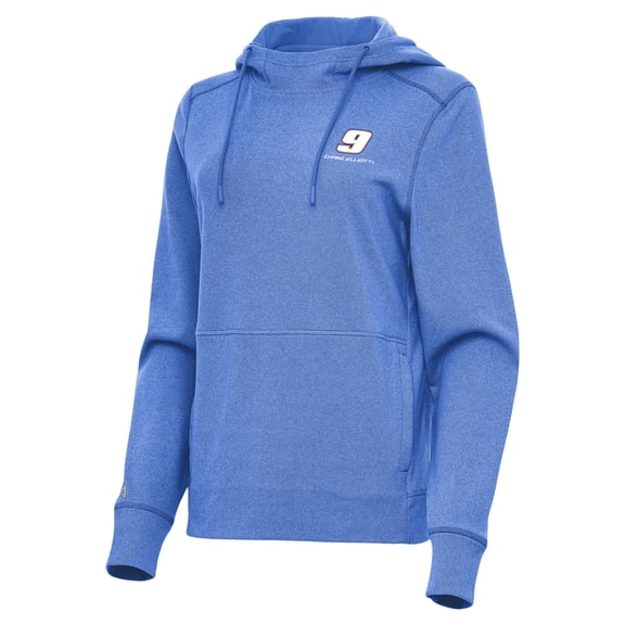 Women's-Antigua Heather Royal Chase Elliott Justice Pullover Hoodie