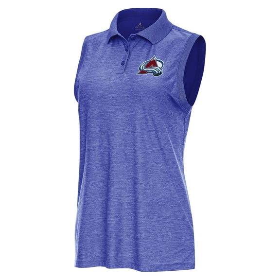 Women's Antigua  Heather Royal Colorado Avalanche Recap Sleeveless Polo