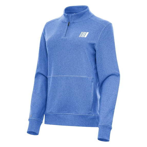 Women's Antigua Heather Royal NASCAR Merchandise Crush Quarter-Zip Jacket