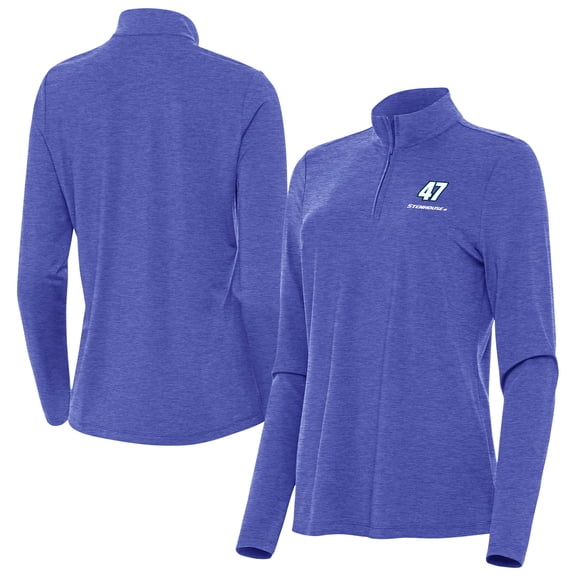 Women's-Antigua Heather Royal Ricky Stenhouse Jr. Bright Quarter-Zip Top