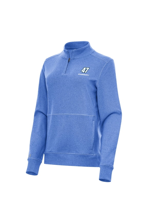 Women's-Antigua Heather Royal Ricky Stenhouse Jr. Crush Quarter-Zip Sweatshirt