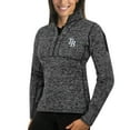 thumbnail image 1 of Women's Antigua Heathered Charcoal Tampa Bay Rays Fortune Half-Zip Pullover Sweater, 1 of 1