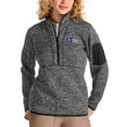 thumbnail image 1 of Women's Antigua Heathered Charcoal Tulsa Community College Fortune Quarter-Zip Pullover Jacket, 1 of 1